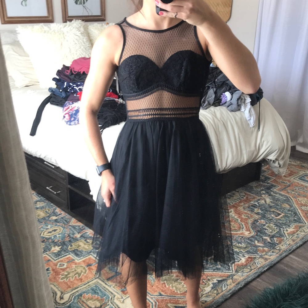 Black mesh tool dress